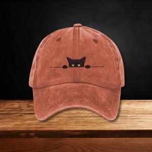 Peeking Cat Printed Cap