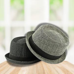 British French plaid short Brim Jazz Hat