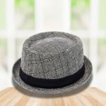 British French plaid short Brim Jazz Hat