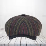 Striped Color-Blocked Newsboy All Season