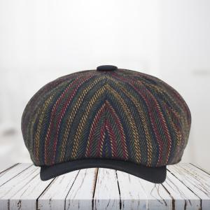 Striped Color-Blocked Newsboy All Season