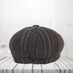 Striped Color-Blocked Newsboy All Season